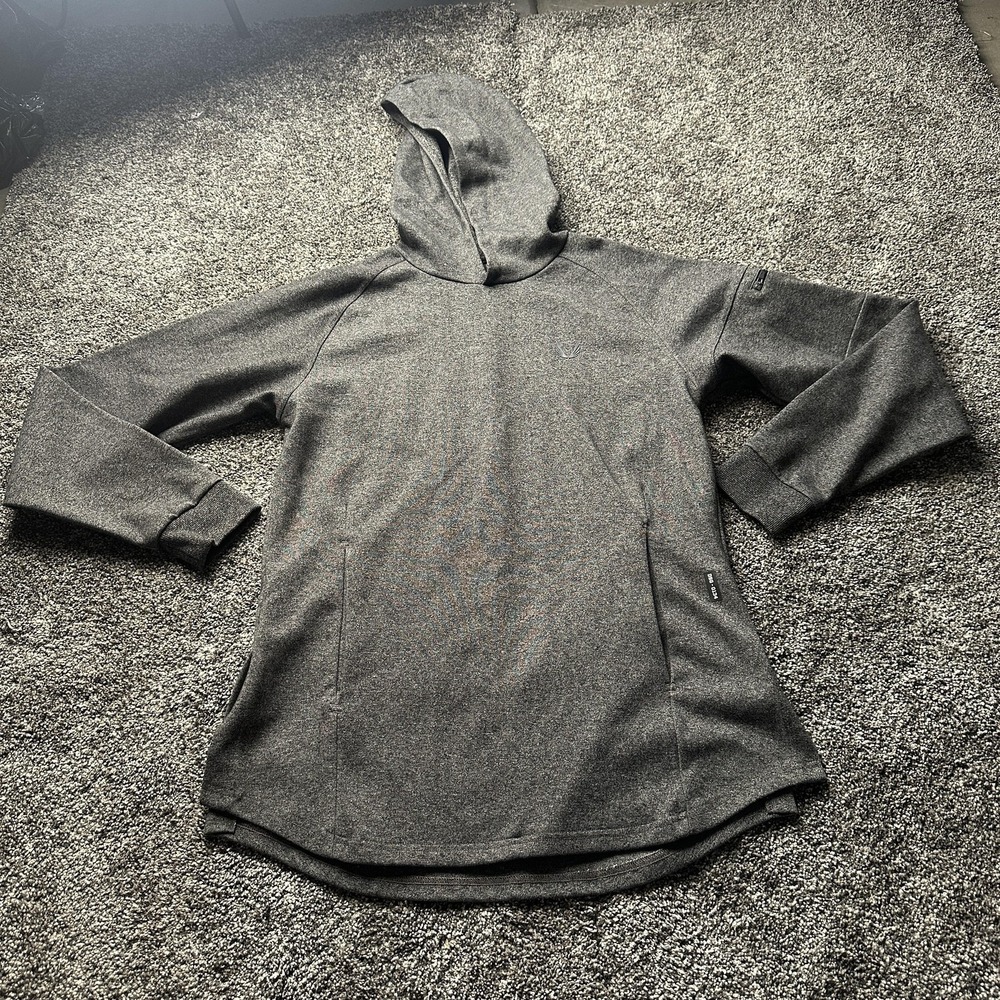 Aesthetic Revolution Hoodie Mens L Gray Pullover‎ Hooded Stretch Fleece Logo